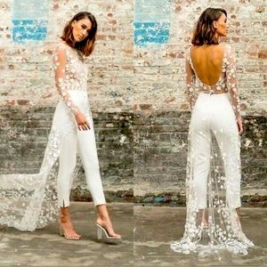Wedding cape jumpsuit
